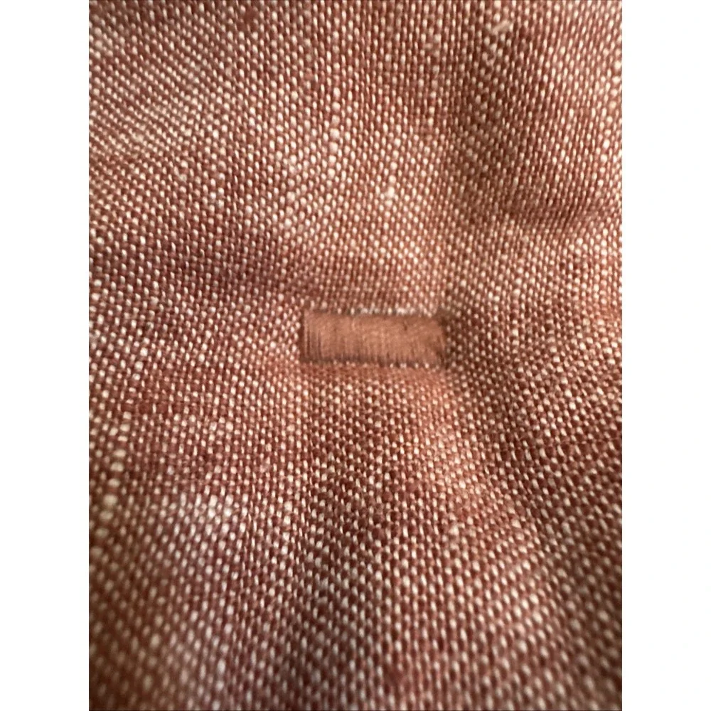 Pottery Barn BRICK Belgian Flax Linen Handcrafted Quilted Sham STANDARD
